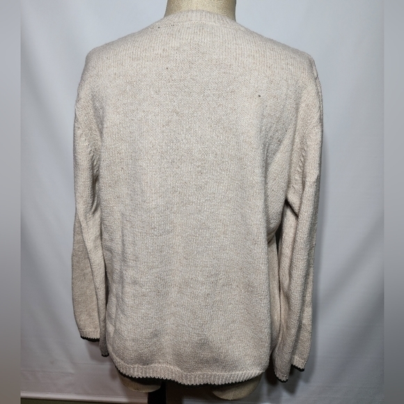 Orvis Women's‎ Wool Blend Beige Embroidered Pine Cone Crew Neck Sweater Medium - Picture 3 of 13